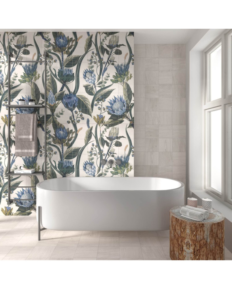 Ensemble Mural Blue Leaves 20x20 (ensemble de 1,44 m²)