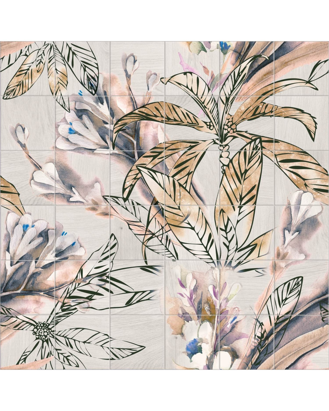 Ensemble Mural Autumn Leaves 20x20 (ensemble de 1,44 m²)