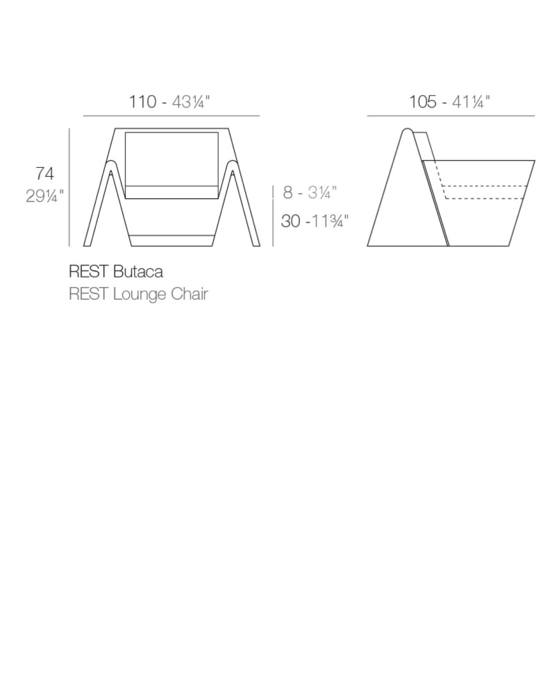 Fauteuil Vondom Rest 110x105x74 - Rouge - Produit écoresponsable