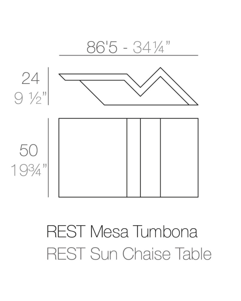 Table basse Vondom Rest Sun Chaise 86,5x50x24 - Rouge - Produit écoresponsable