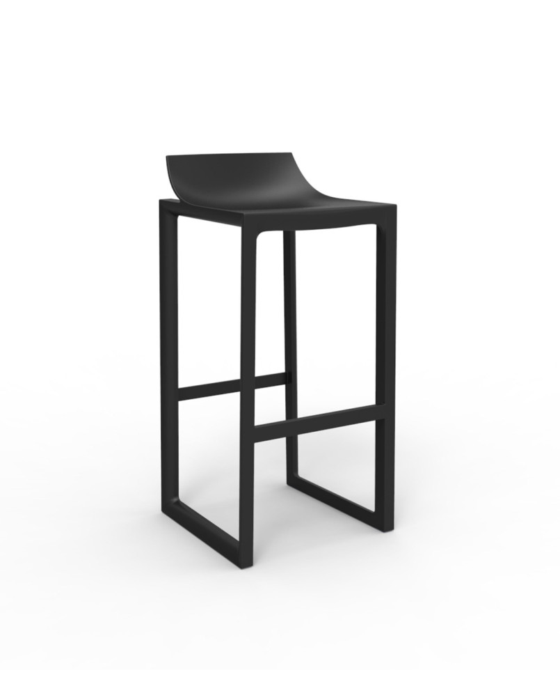 Tabouret Vondom Wall Street 42x42x86 - Noir - Lot de 2 unités