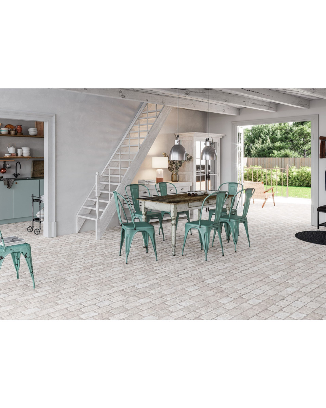 Série Borgogna White Cobblestone 44x66 (carton de 1,04 m2)