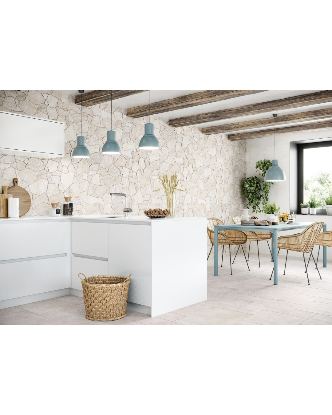 Série Borgogna White Flagstone 44x66 (carton de 1,17 m2)