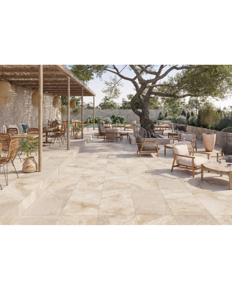 Lot de 11,90 m² de Carrelage 20mm Chrono Cream 61x61