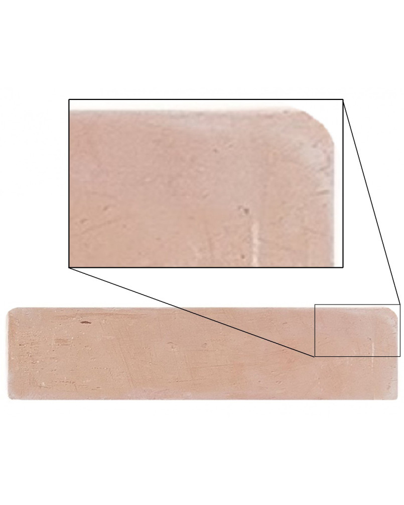 Plinthe Terre cuite fait main Natural bords arrondis 10x40 (vendu à l'unité)