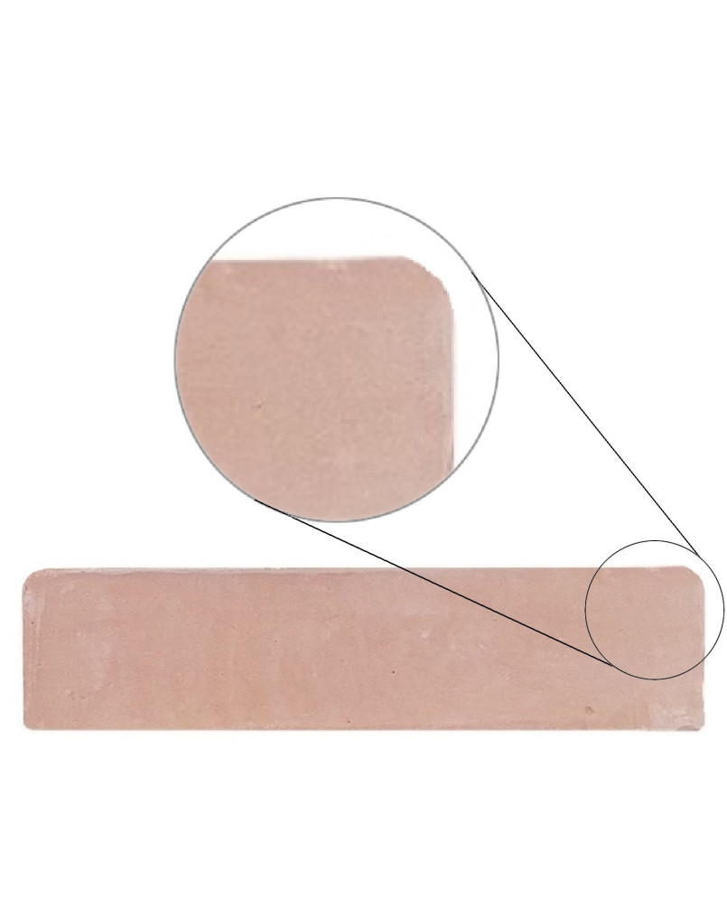 Plinthe Terre cuite fait main Natural bords arrondis 7x30 (vendu à l'unité)