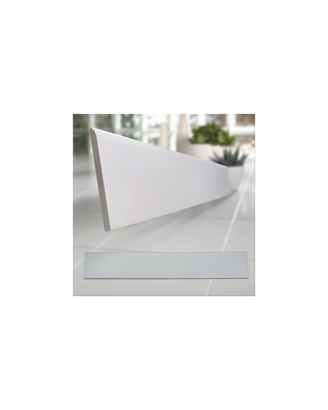 Plinthe carrelage blanc mat uni Mainzu 10x60 (vendu à l'unité)
