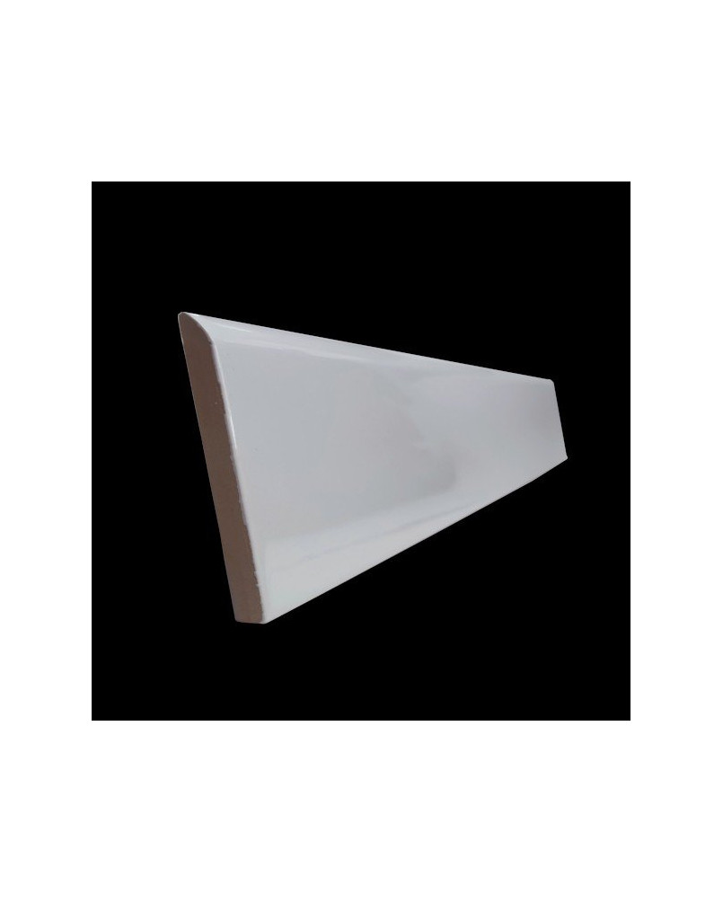 Plinthe carrelage blanc brillant uni Mainzu 8x60 (vendu à l'unité)