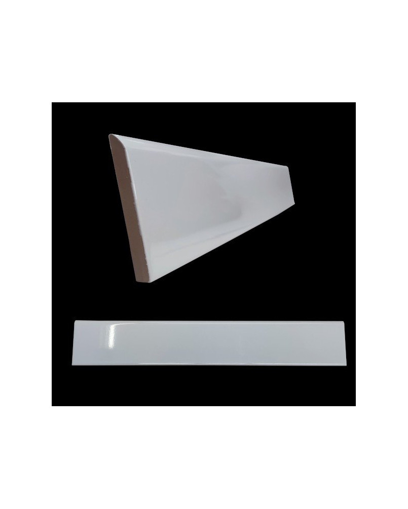 Plinthe carrelage blanc brillant uni Mainzu 8x60 (vendu à l'unité)