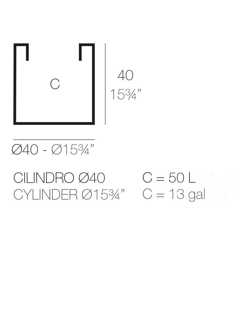 Pot de fleurs Vondom Cilindro Simple Ø40x40 - Produit écoresponsable