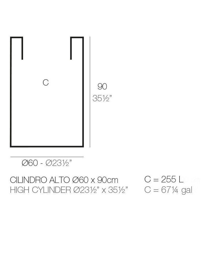 Pot de fleurs Vondom Cilindro Simple Ø60x90 - Produit écoresponsable