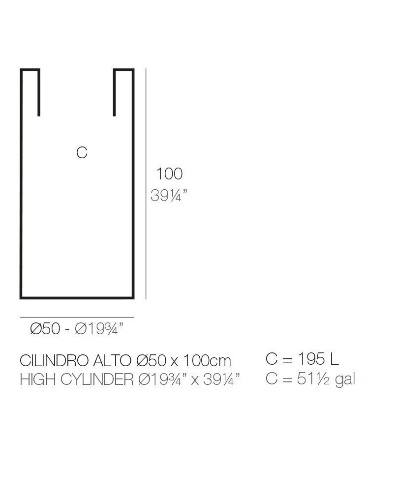 Pot de fleurs Vondom Cilindro Simple Ø50x100 - Produit écoresponsable