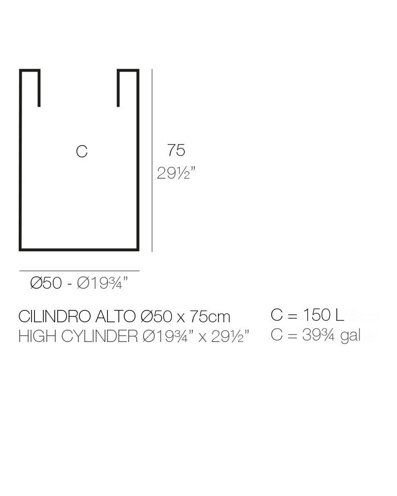Pot de fleurs Vondom Cilindro Simple Ø50x75 - Produit écoresponsable