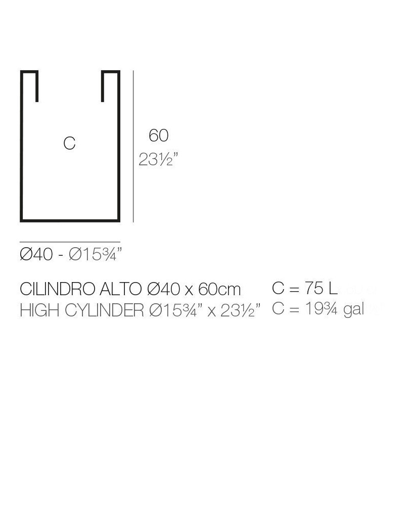Pot de fleurs Vondom Cilindro Simple Ø40x60 - Produit écoresponsable