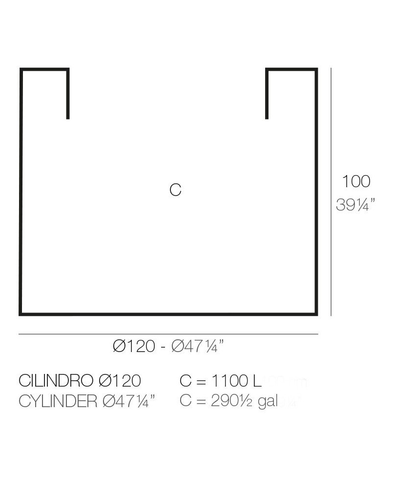 Pot de fleurs Vondom Cilindro Simple Ø120x100 - Produit écoresponsable