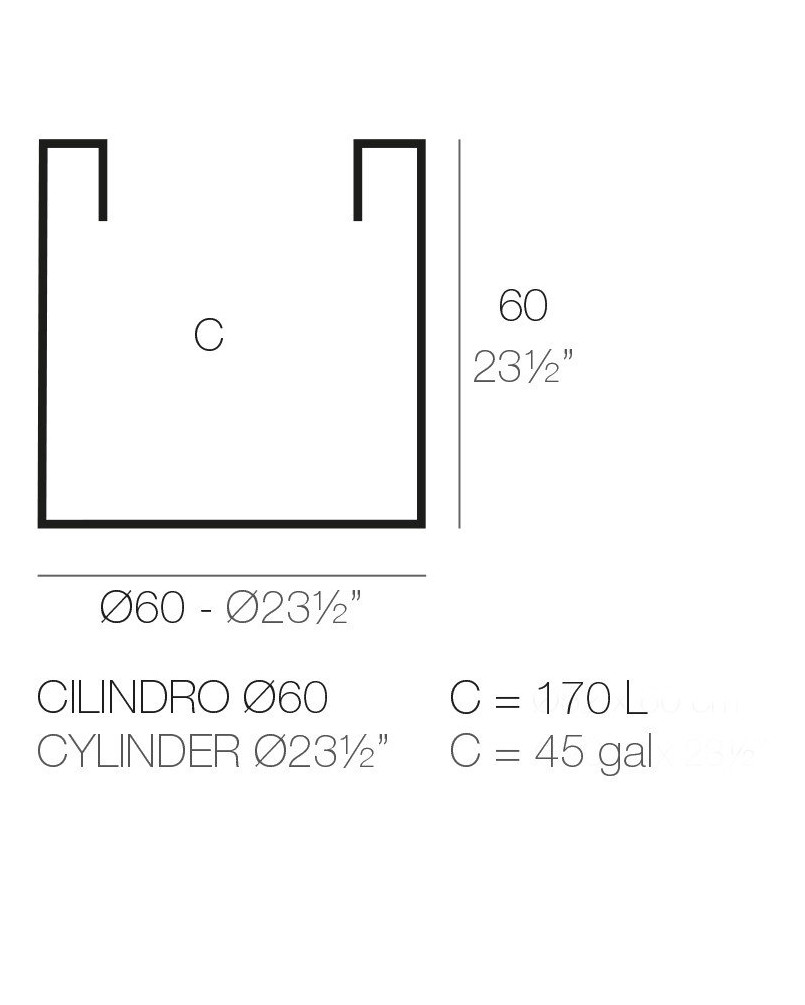 Pot de fleurs Vondom Cilindro Simple Ø60x60 - Produit écoresponsable