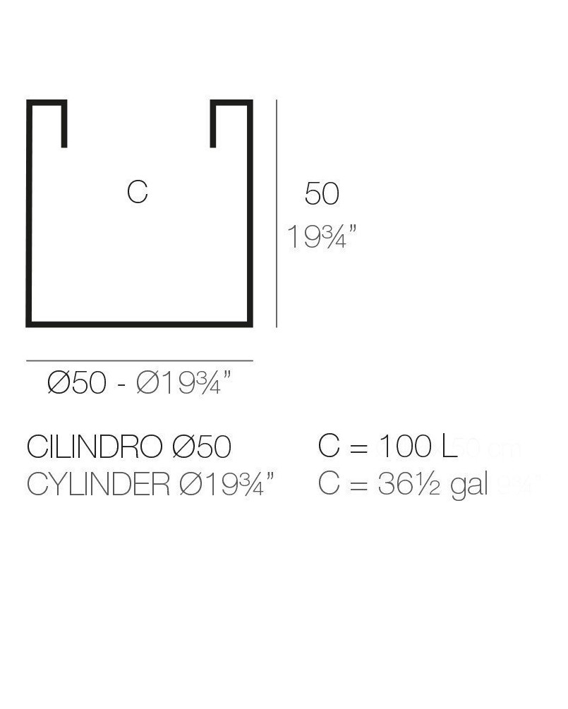 Pot de fleurs Vondom Cilindro Simple Ø50x50 - Produit écoresponsable
