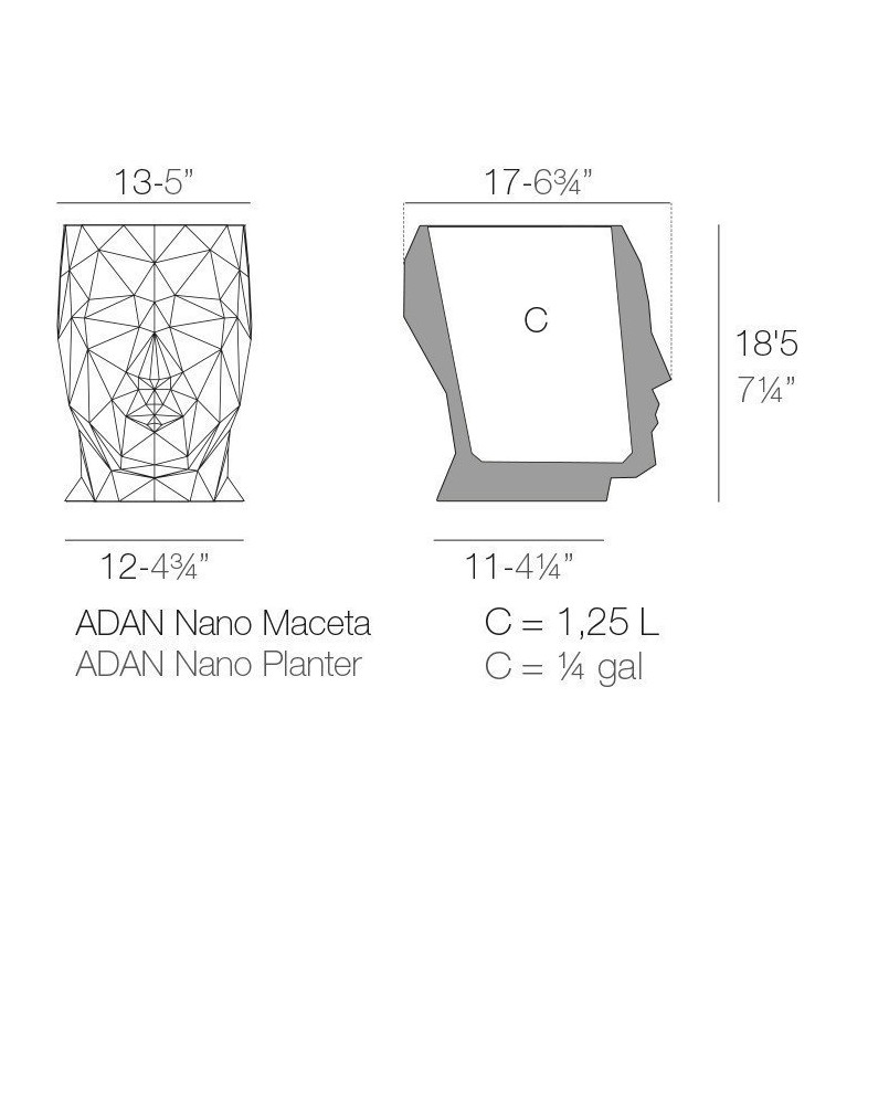 Vase Vondom Adan Basic 13x17x18,5 - Produit écoresponsable