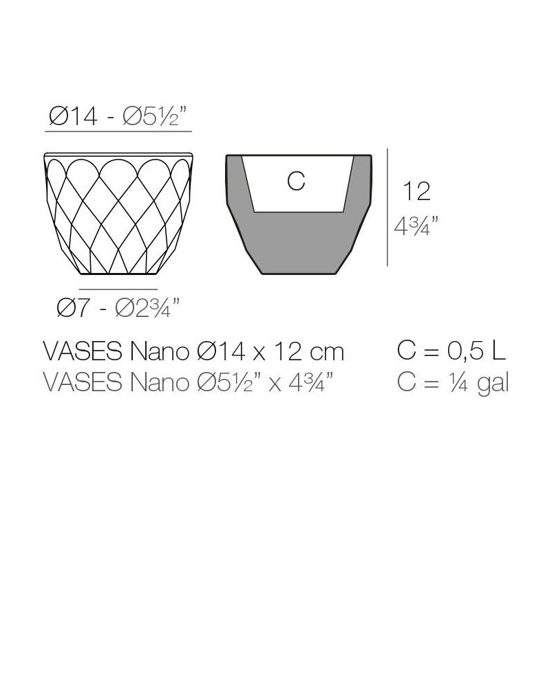 Jardinière Vondom Vases Basic Ø14x12 - Produit écoresponsable