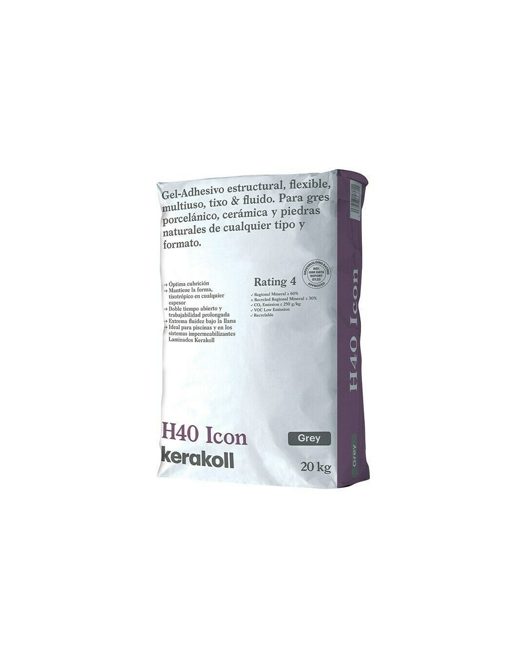 Sac de colle Kerakoll H40 Icon Gris C2TE 20 kilos