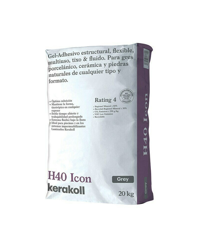 Sac de colle Kerakoll H40 Icon Gris C2TE 20 kilos